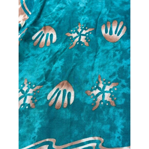 Vintage Hawaiian Dolphin Shirt Green & Beige Mens M Camp Resort - Picture 5 of 9